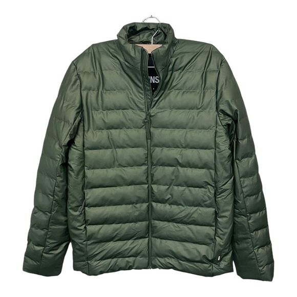 NWT Rains | Green Puffer Trekker Jacket Ecodown by Thermore S - Picture 1 of 9